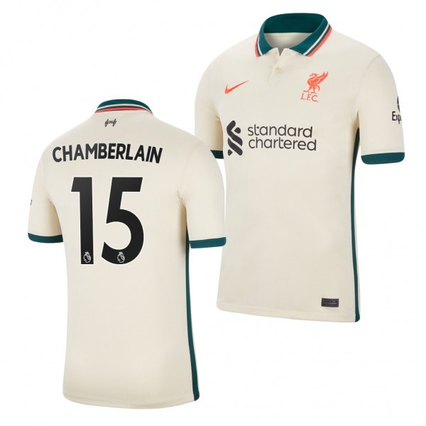 Men's Alex Oxlade-Chamberlain Liverpool 2021-22 Away Jersey Tan Replica