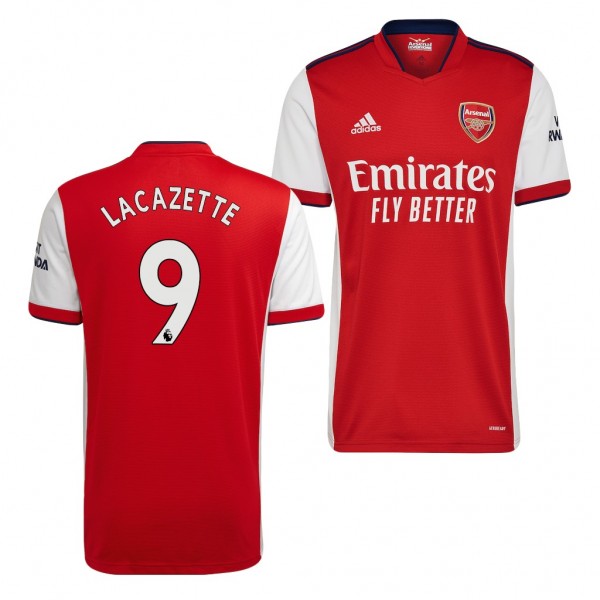 Men's Alexandre Lacazette Arsenal 2021-22 Home Jersey Red White Replica