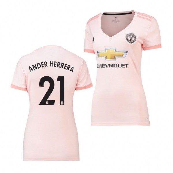Women's Away Manchester United Ander Herrera Jersey Pink