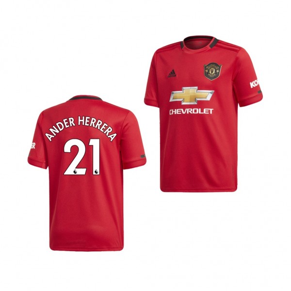 Youth Manchester United Ander Herrera Jersey 19-20 Red