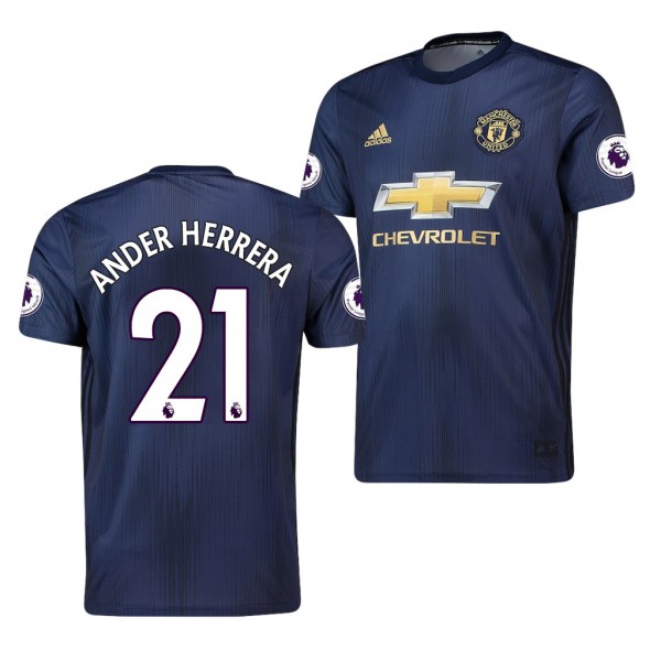 Men's Third Manchester United Ander Herrera Navy Jersey