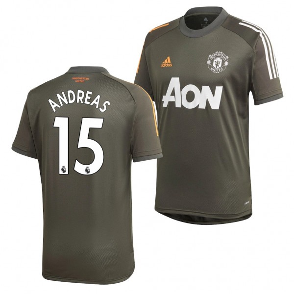 Men's Andreas Pereira Jersey Manchester United Training Olive 2020-21