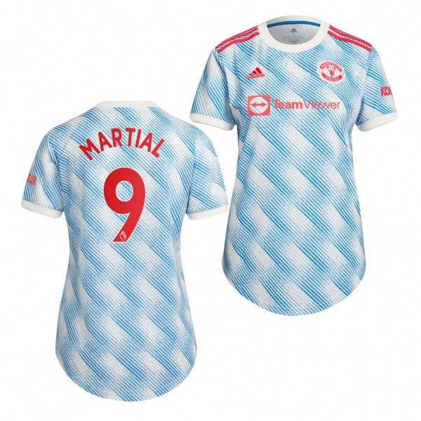 Women's Anthony Martial Jersey Manchester United Away White Replica 2021-22