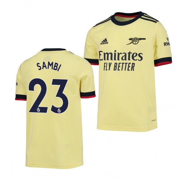 Youth Albert Sambi Lokonga Jersey Arsenal 2021-22 Yellow Away Replica