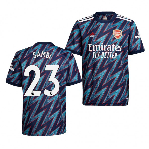 Youth Albert Sambi Lokonga Jersey Arsenal 2021-22 Blue Third Replica