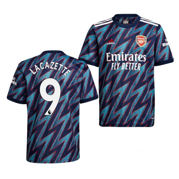 Youth Alexandre Lacazette Jersey Arsenal 2021-22 Blue Third Replica