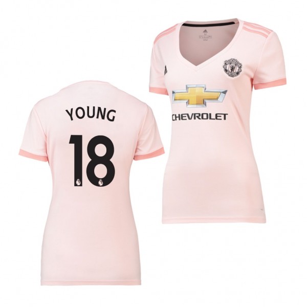 Women's Away Manchester United Ashley Young Jersey Pink