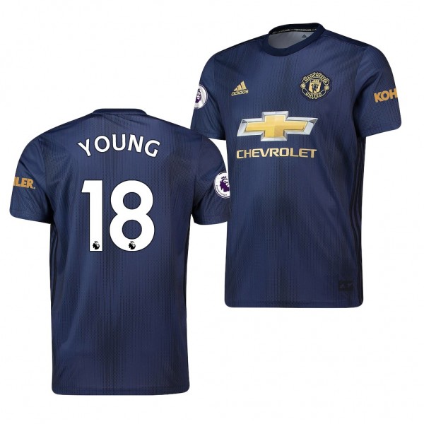 Youth Replica Manchester United Ashley Young Navy Jersey