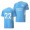 Men's Benjamin Mendy Manchester City 2021-22 Home Jersey Light Blue Replica