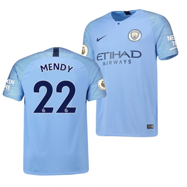 Men's Manchester City Replica Benjamin Mendy Jersey Light Blue