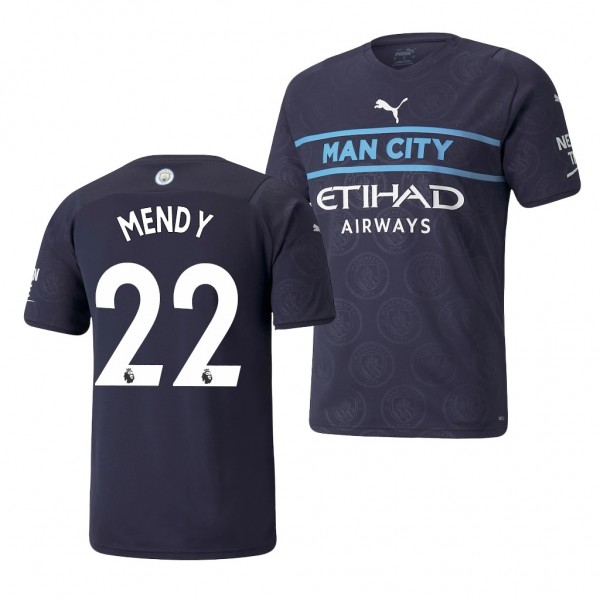 Men's Benjamin Mendy Manchester City 2021-22 Third Jersey Navy Replica