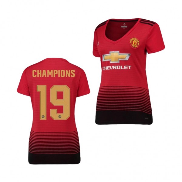 Men's Manchester United Champions 18-19 Official Red Jersey Cheap