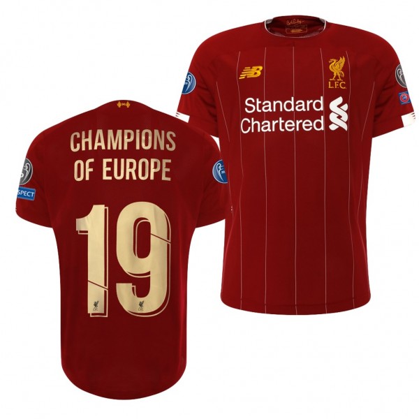 Men's Liverpool Champions Of Europe 19-20 European Jersey Outlet