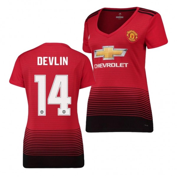 Men's Manchester United Charlie Devlin 18-19 FA Championship Red Jersey