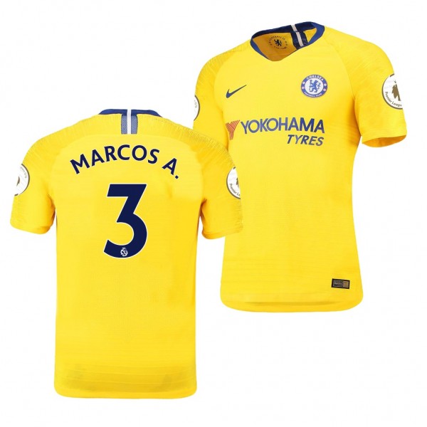 Men's Chelsea Marcos Alonso Away Yellow Jersey