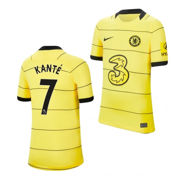 Youth N'Golo Kante Jersey Chelsea 2021-22 Yellow Away Replica