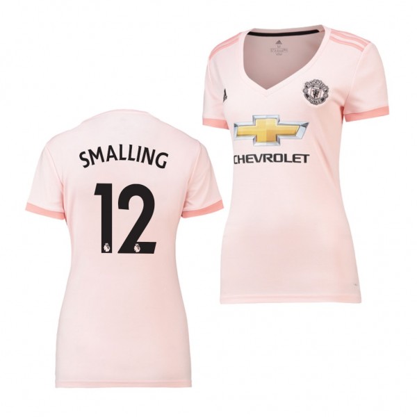Women's Away Manchester United Chris Smalling Jersey Pink