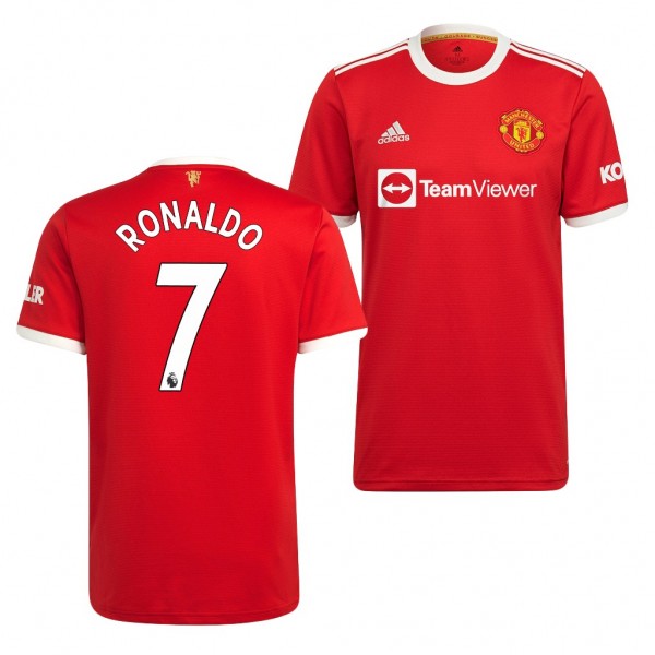 Men's Cristiano Ronaldo Manchester United 2021-22 Home Jersey Red Replica