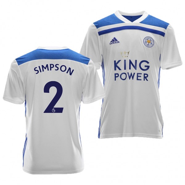 Men's Third Leicester City Danny Simpson White Jersey