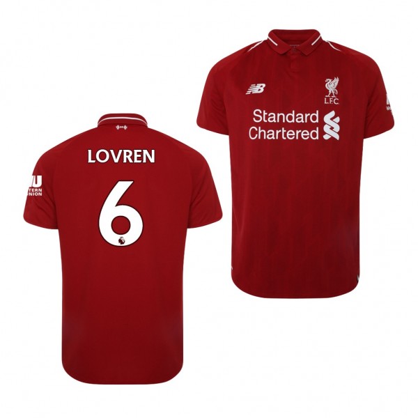 Men's Liverpool Home Dejan Lovren Jersey Red