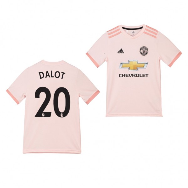 Youth Away Manchester United Diogo Dalot Jersey Pink