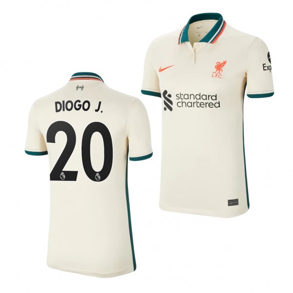 Women's Diogo Jota Jersey Liverpool Away Tan Replica 2021-22