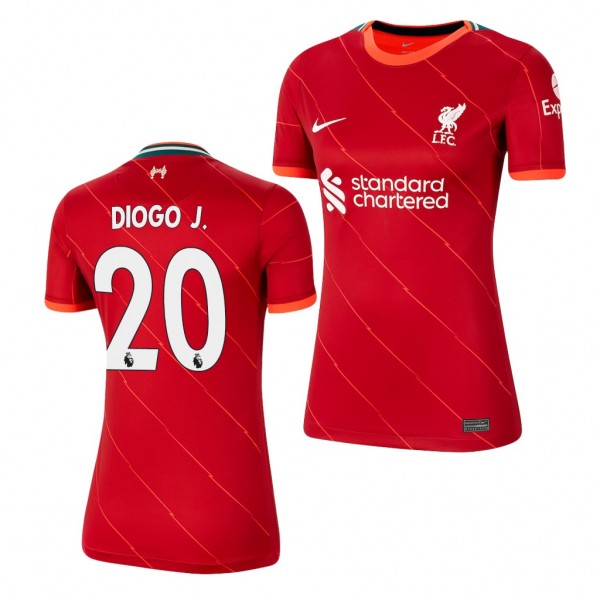Women's Diogo Jota Jersey Liverpool Home Red Replica 2021-22