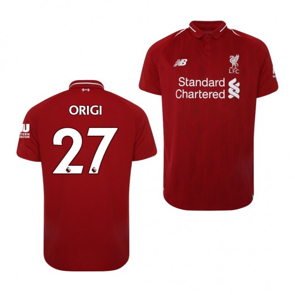 Men's Liverpool Home Divock Origi Jersey Red