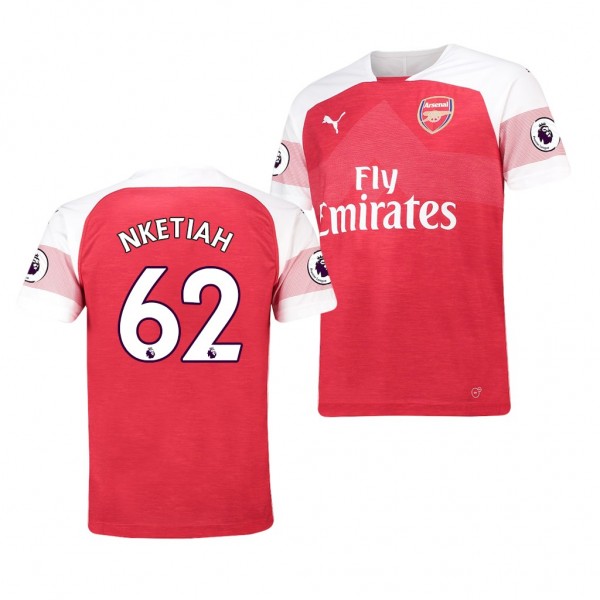 Men's Arsenal Replica Eddie Nketiah Jersey Red