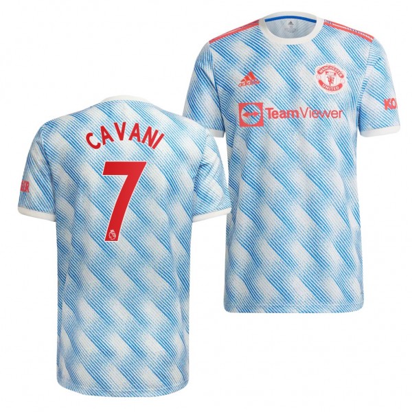 Men's Edinson Cavani Manchester United 2021-22 Away Jersey White Replica
