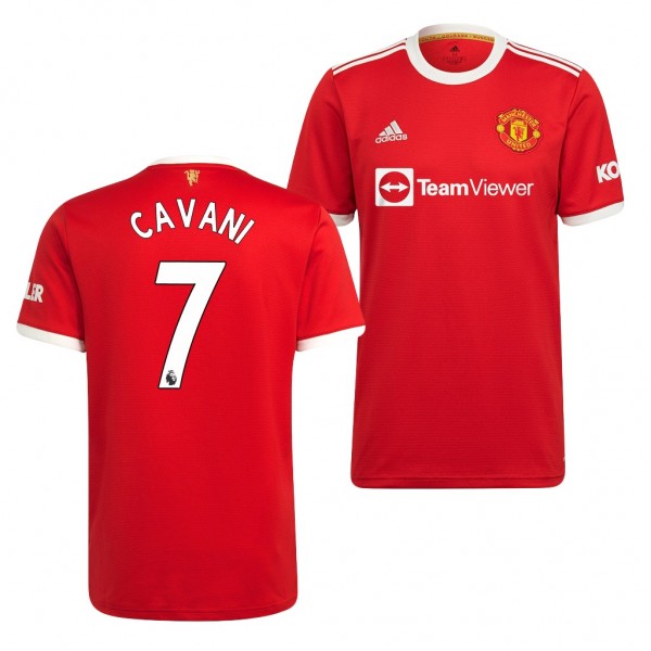 Men's Edinson Cavani Manchester United 2021-22 Home Jersey Red Replica