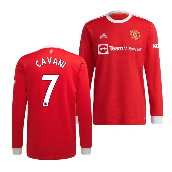 Men's Manchester United Edinson Cavani 2021-22 Home Jersey Replica Red