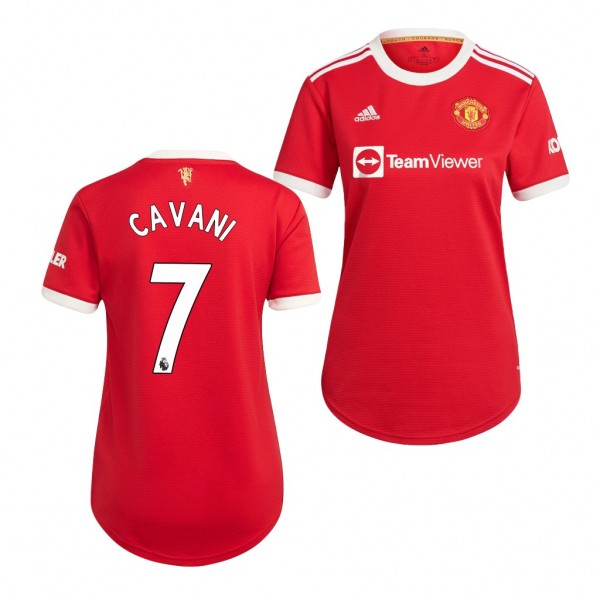 Women's Edinson Cavani Jersey Manchester United Home Red Replica 2021-22