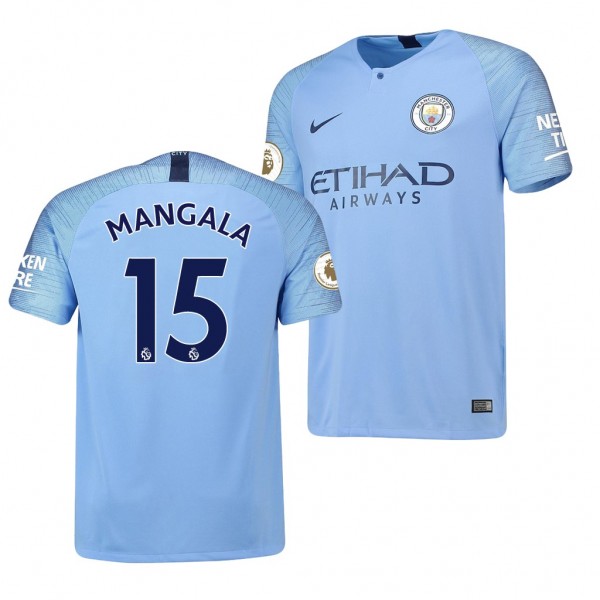 Men's Manchester City Replica Eliaquim Mangala Jersey Light Blue