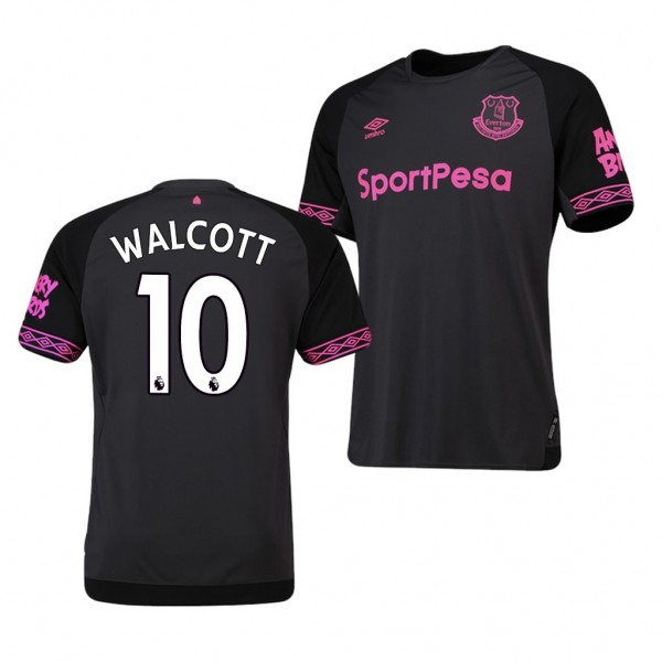 Men's Everton Theo Walcott Away Carbon Black Jersey