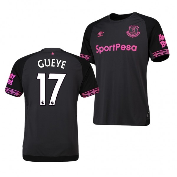 Men's Everton Idrissa Gueye Away Carbon Black Jersey Buy