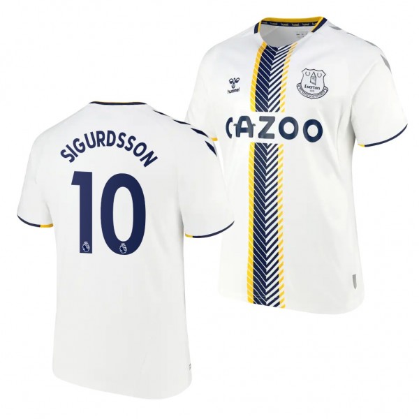 Youth Gylfi Sigurdsson Jersey Everton 2021-22 White Third Replica