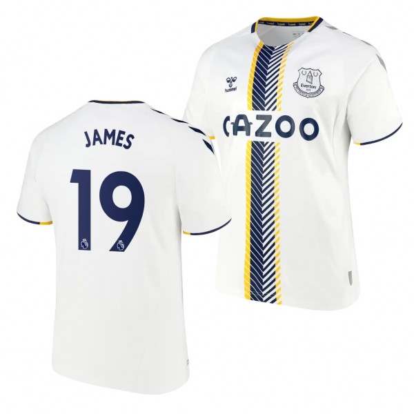 Youth James Rodriguez Jersey Everton 2021-22 White Third Replica
