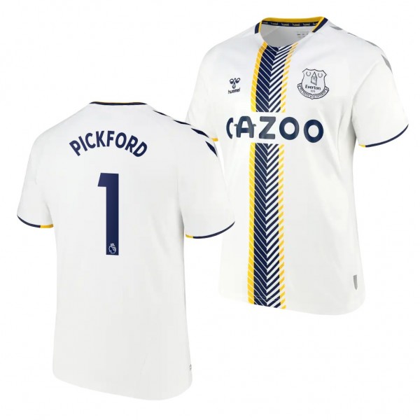 Youth Jordan Pickford Jersey Everton 2021-22 White Third Replica