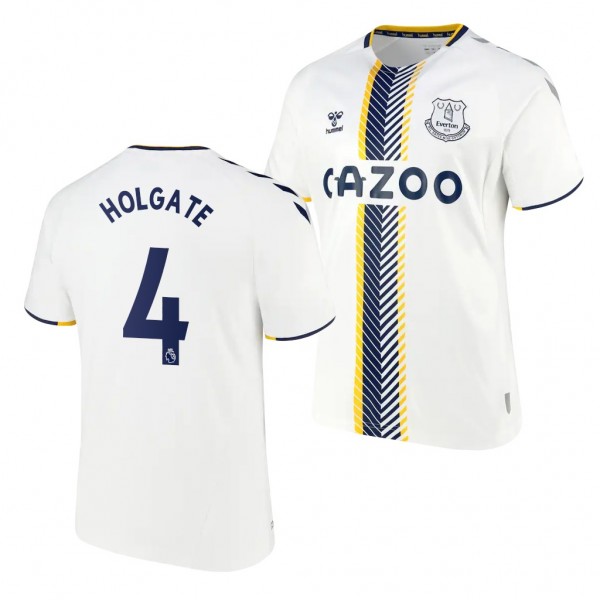 Youth Mason Holgate Jersey Everton 2021-22 White Third Replica