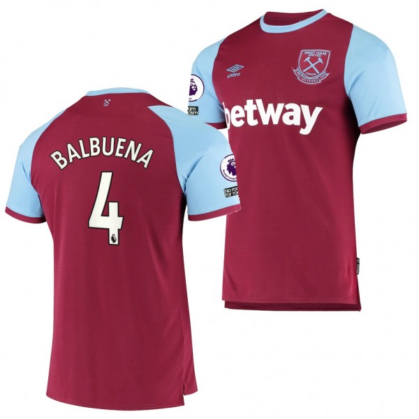 Men's Fabian Balbuena West Ham United Home Jersey Claret 2021