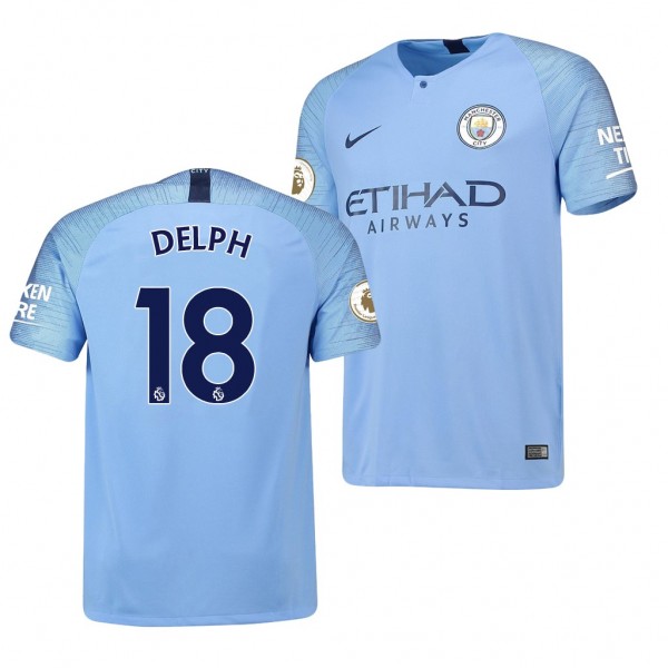 Men's Manchester City Replica Fabian Delph Jersey Light Blue