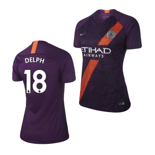Men's Third Manchester City Fabian Delph Jersey Purple