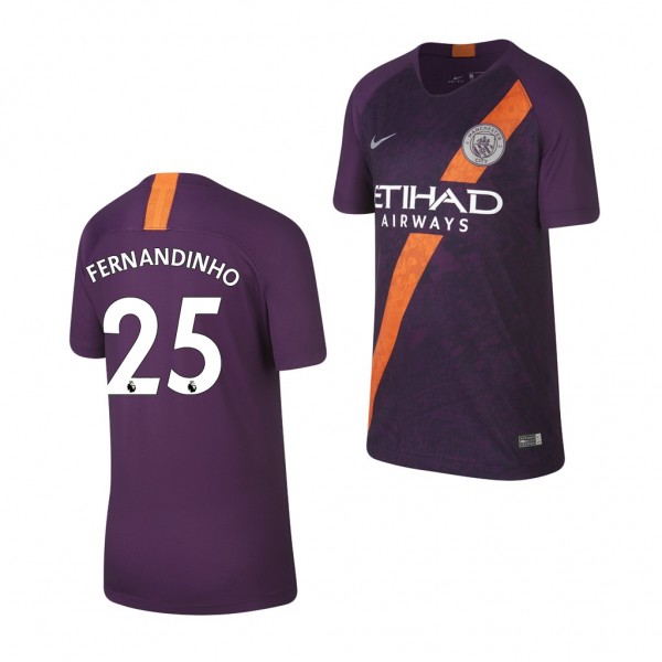 Youth Third Manchester City Fernandinho Jersey Purple