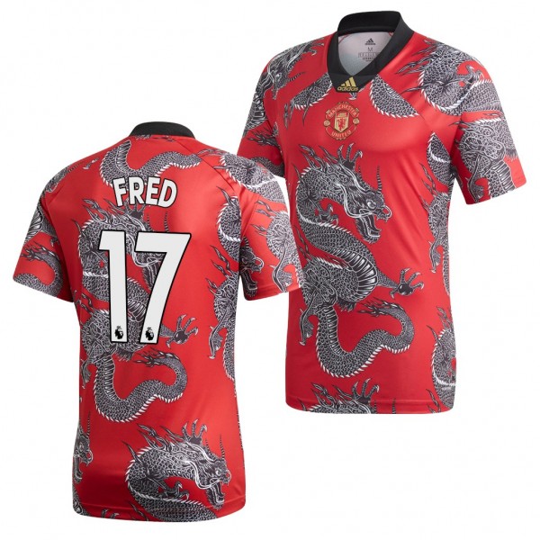 Men's Manchester United Fred Jersey Chinese New Year Dragon 2020
