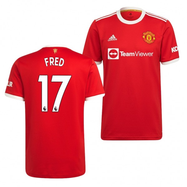 Men's Fred Manchester United 2021-22 Home Jersey Red Replica