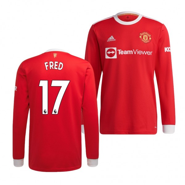 Men's Manchester United Fred 2021-22 Home Jersey Replica Red