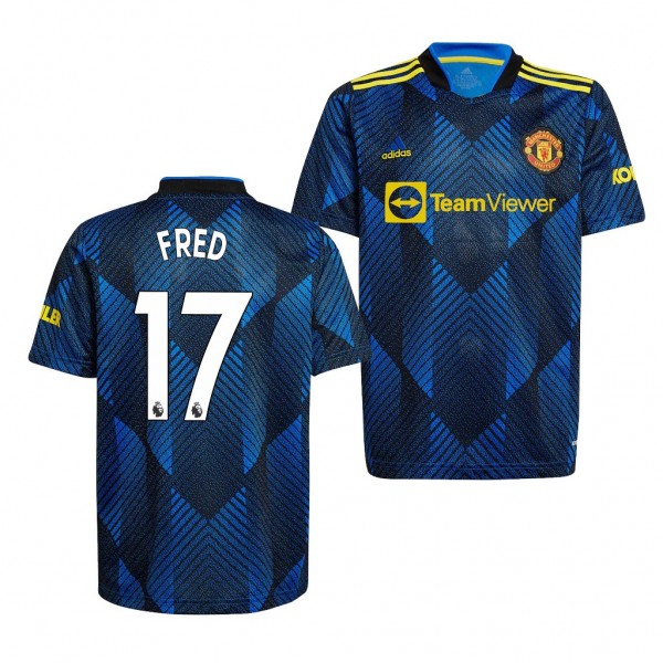 Men's Fred Manchester United 2021-22 Third Jersey Blue Replica