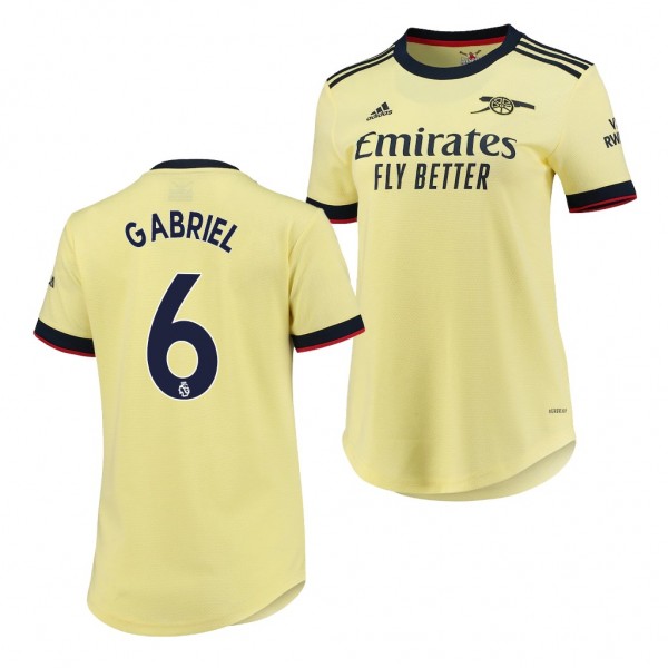 Women's Gabriel Jersey Arsenal Away Yellow Replica 2021-22