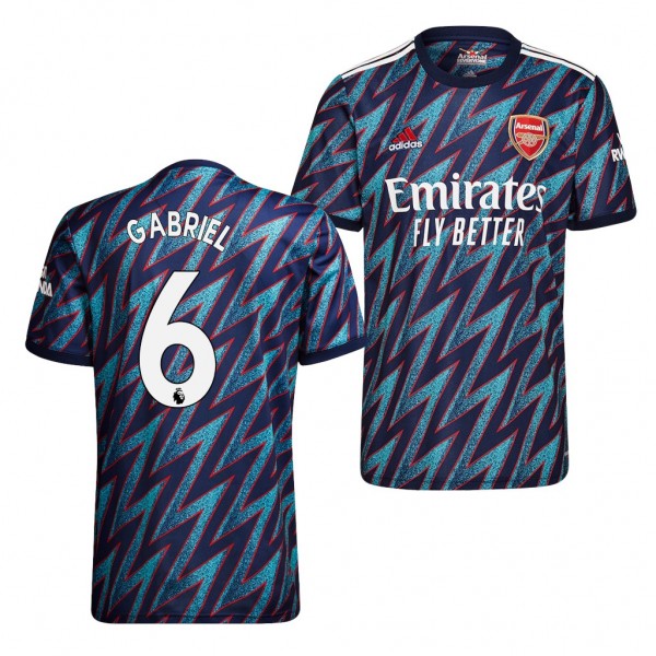 Men's Gabriel Arsenal 2021-22 Third Jersey Blue Replica